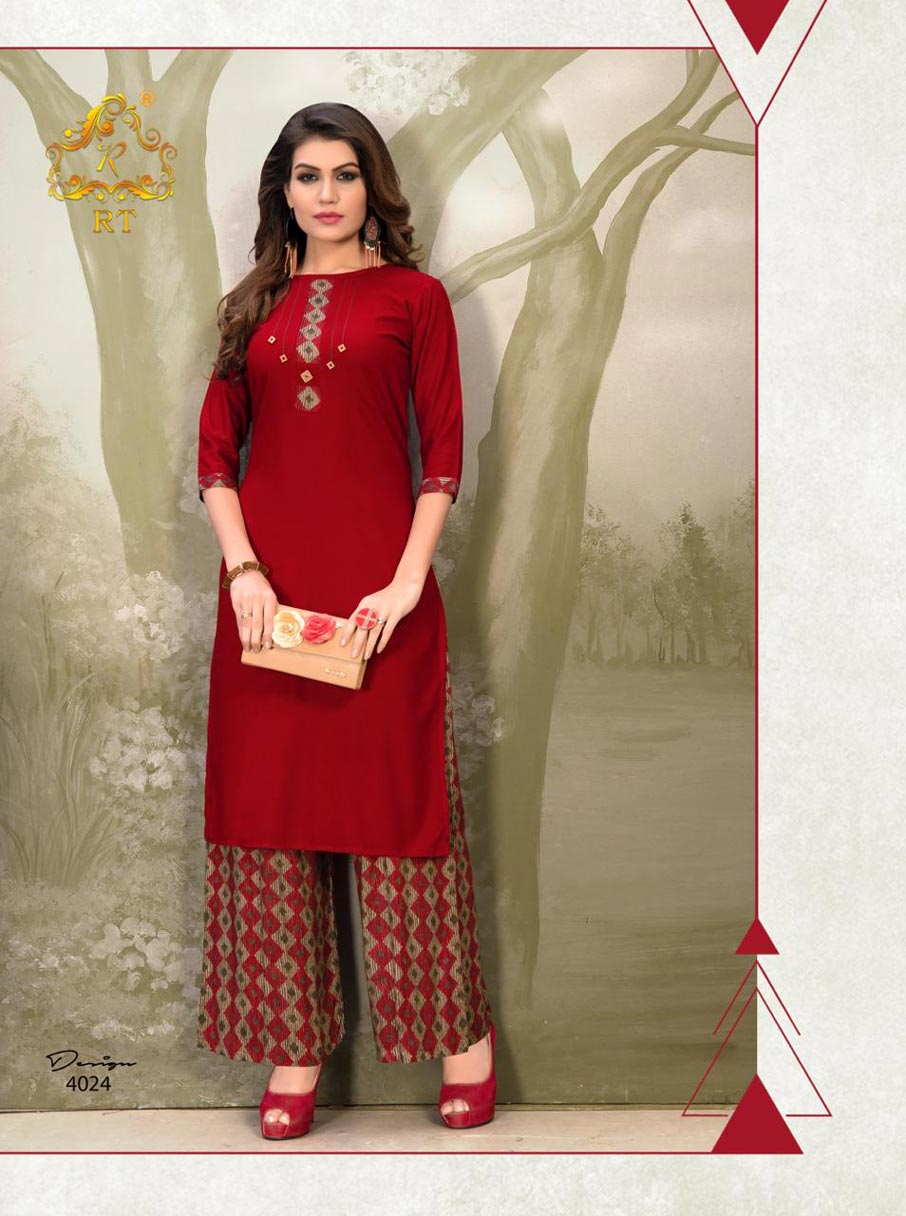 Plazzo Queen Vol-4 Rayon Thread work Kurtis Plazzo Queen Vol-4 Rayon Thread work Kurtis
